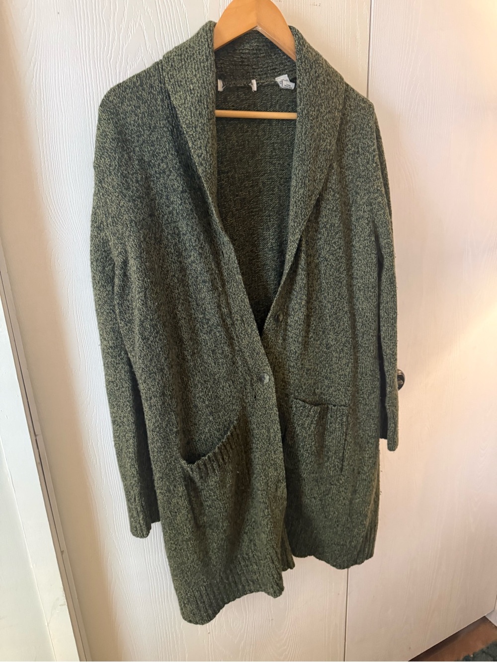 Vintage button up Green Cozy Knit Cardigan Sweater